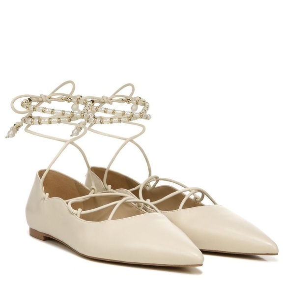 SAM EDELMAN WINSLET LACE UP POINTED TOE FLAT - Picture 1 of 9